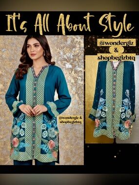 🆕 NWT Johnny Was Butterflies Tunic Blouse in Lakeside Teal Size Small